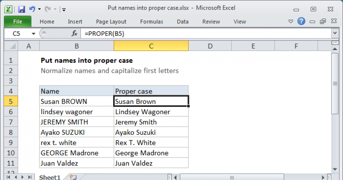 How To Make Text Proper Case In Excel